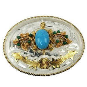 Baby Blue Torquoise Spiny Oyster Shell Buckle.